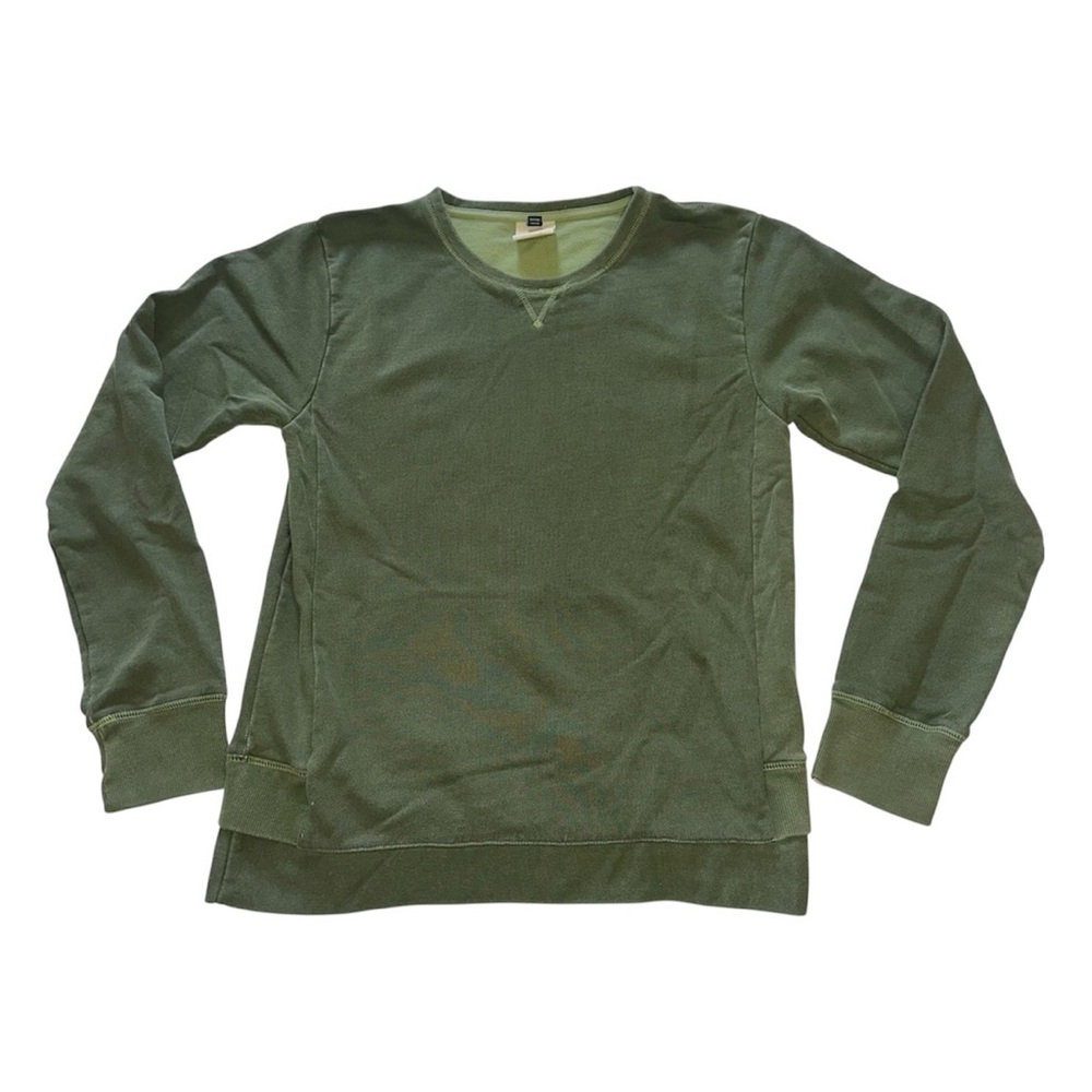 Womens Military Green Insight French Terry Crew Neck Sweatshirt Small